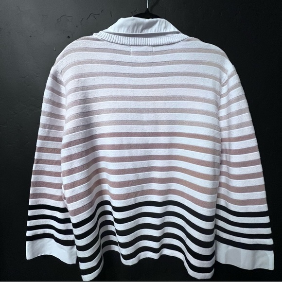 Alfred Dunner Neutral Territory Womens 3/4
Sleeve Striped Layered Sweaters XL - Picture 12 of 12